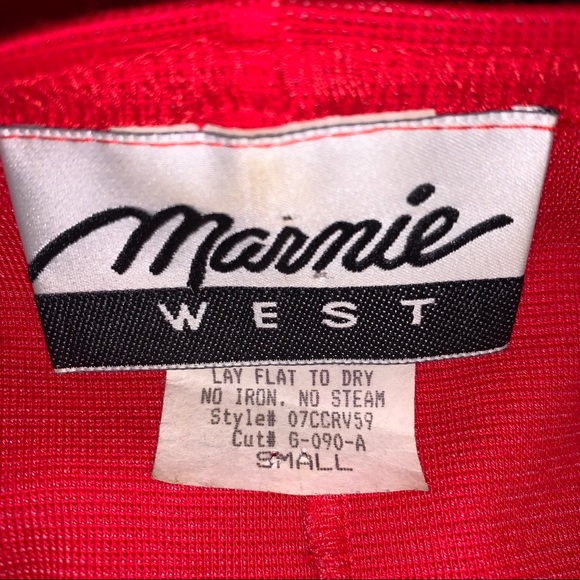 Vintage Marmie West Red Maxi Dress Women's Small - Picture 4 of 4